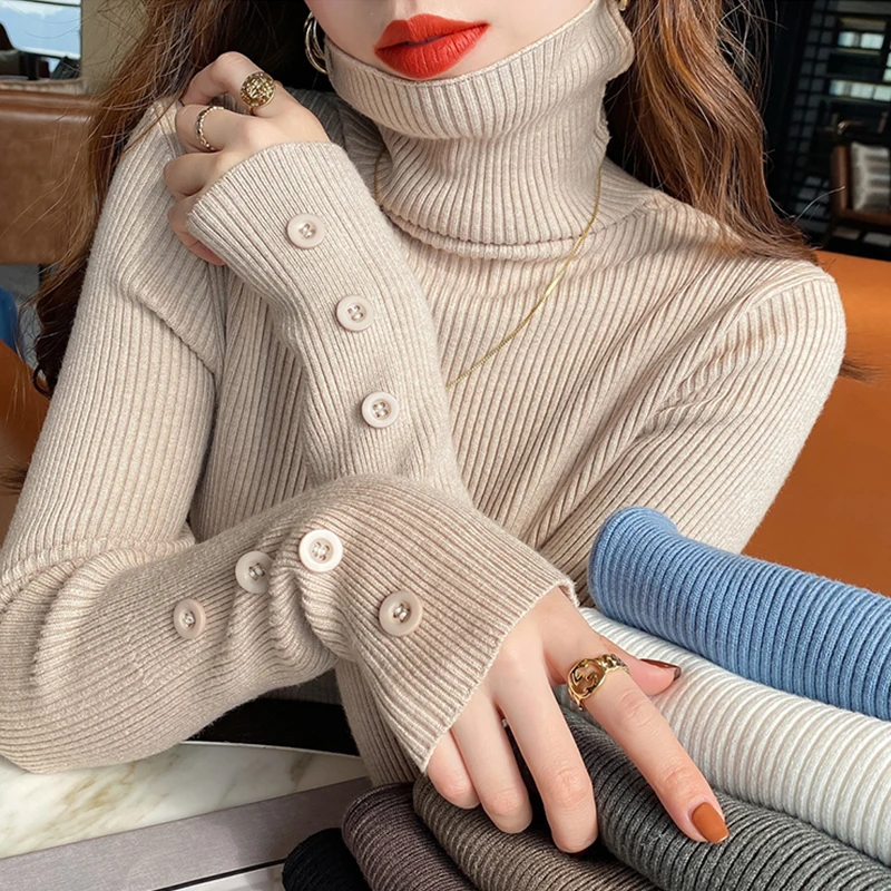 

Пуловер женский TuangBiang, в стиле ретро, на пуговицах, с длинным рукавом, Осень-зима 2021