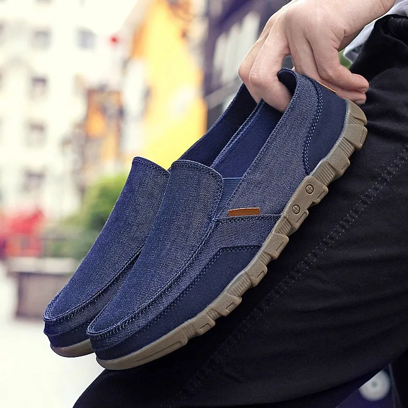 

Old Peking Men Loafers Top Quality Canvas Shoes Man Slip on Walking Footwear Comfortable Soft Driving Peas Shoes Big Size 38-48
