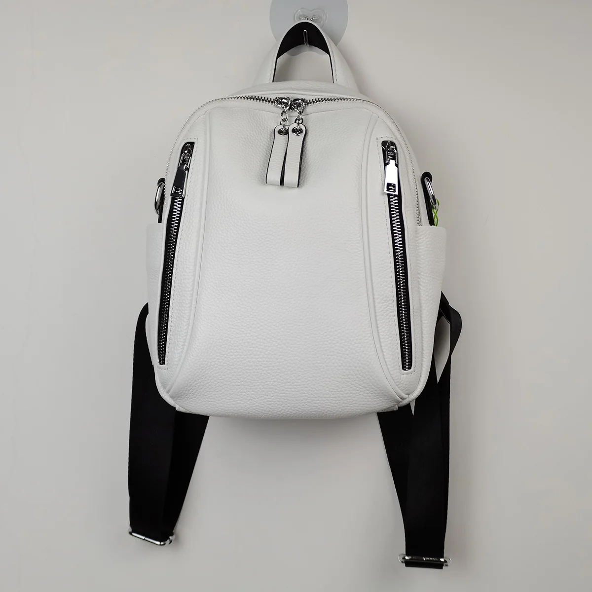 100% Genuine Leather Women's Backpacks Silver Color Hardware Top Layer Cow Leather Female School Backpack Cowhide Shopping Bags 