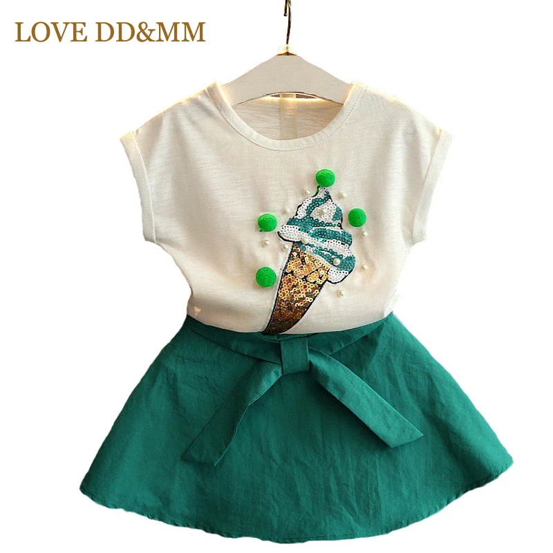 beautyful kid suit LOVE DD&MM Girls Clothing Sets 2022 Summer New Children Printed Rainbow Short-Sleeved T-Shirts And Skirts Suit Kids Baby Clothes children's clothing sets boy Clothing Sets