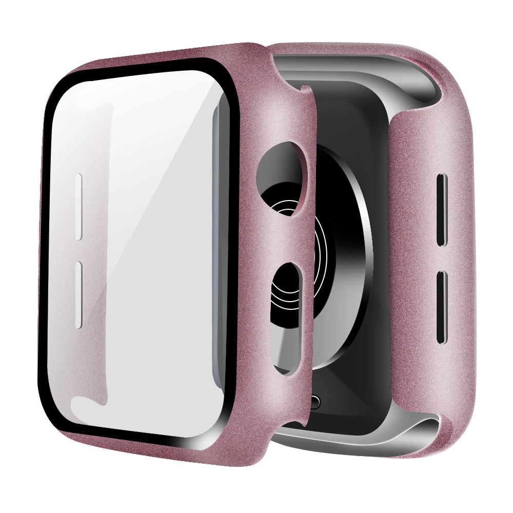 

360 full Screen protector Bumper Frame matte hard Case for Apple watch series 5/4/3/2/1 cover Tempered glass film for iwatch