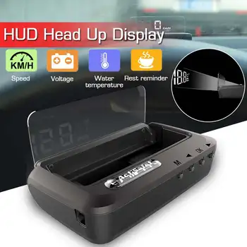 

Audew Universal Automatically HUD Head-Up Display Car-styling 4K Hud Display Projector Overspeed Warning Alarm System Black