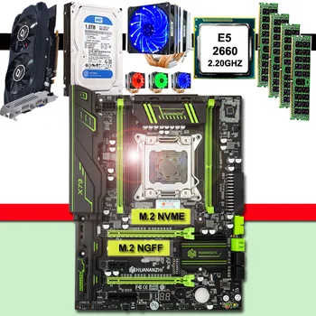 شراءHuanzhi X79 اللوحة وحدة المعالجة المركزية Xeon E5 2660 6 أنابيب الحرارة برودة ذاكرة الوصول العشوائي 32G(4*8G) DDR3 RECC 1 تيرا بايت 3.5 'SATA HDD GTX750Ti 2GD5 للبيع