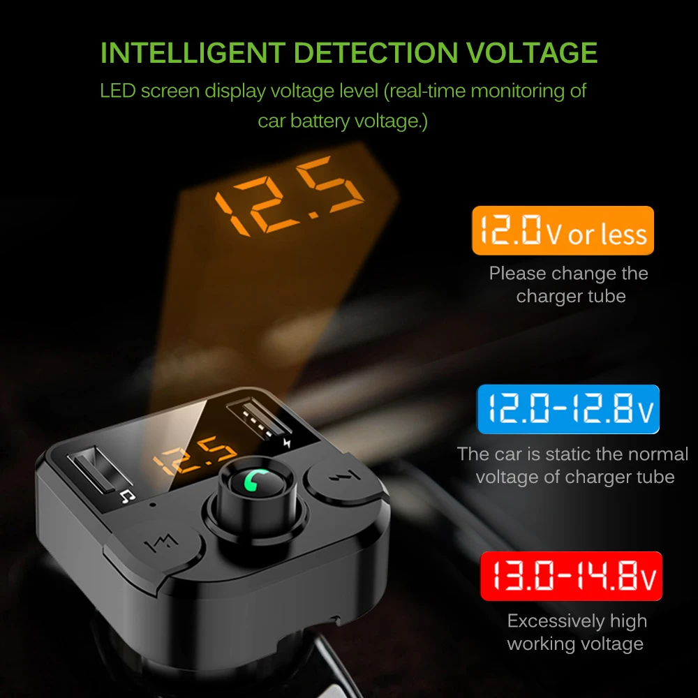

Bluetooth Speakerphone Receiving Car MP3 Player Lossless Music Fast Charger Car USB Car U Disk Car Music Receiver Adapter