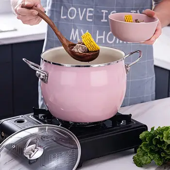 

High qualioty 22CM Enamel Soup Pot Home High Temperature Resistance Nonstick Cooking Pot for Induction Cooker