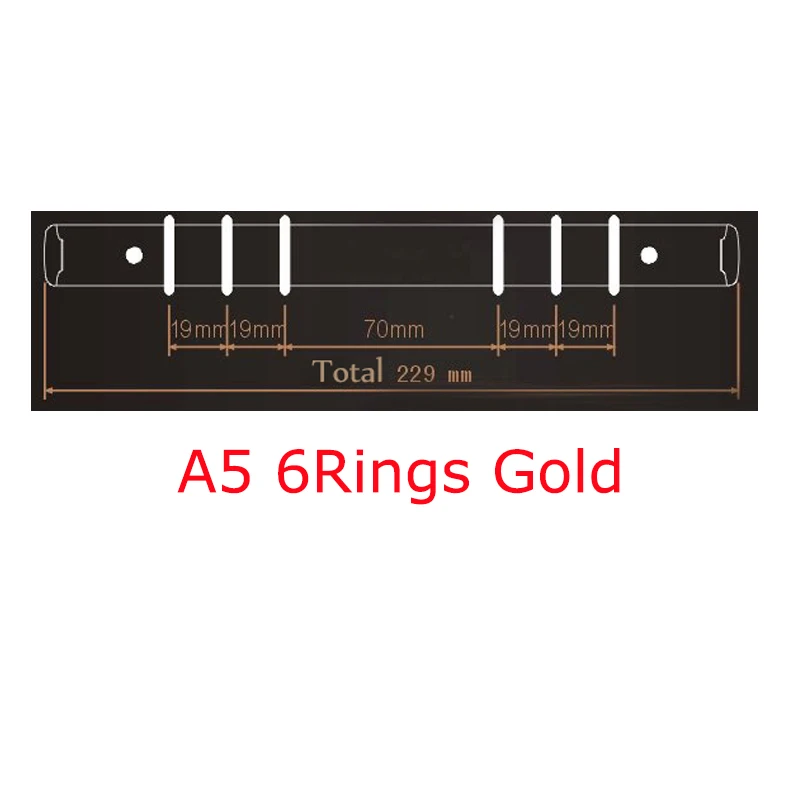 A5 6Rings Gold Высокое качество металла скрепляющие Зажимы серебряный зажим для бумаг с отрывными листами папка с файлом обруч альбом «сделай сам» Скрап круг кольцевые скоросшиватели - Цвет: A5 6Rings Gold