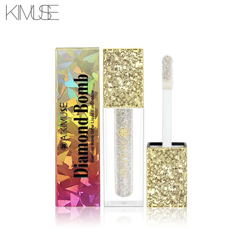 AIKIMUSE Diamond Glitter Eyeshadow Cream Long Lasting Waterproof White Silver Purple With Shiny Flakes Liquid 11146 |