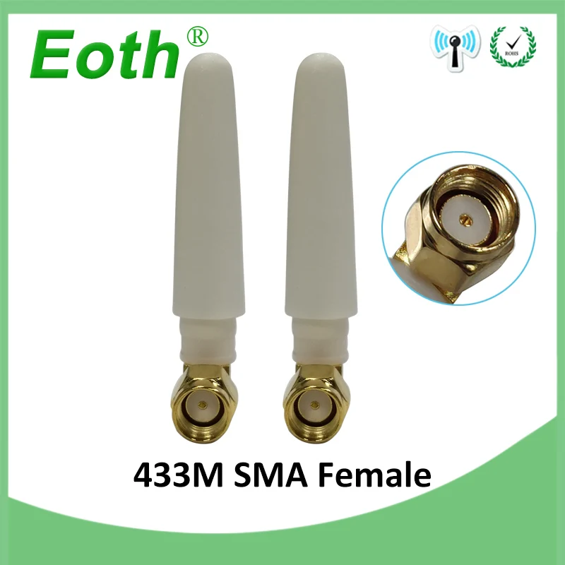 

2pcs 433MHz Antenna 2.5dbi RP-SMA Connector Plug 433 mhz directional antena waterproof antenne for Lorawan watermeter Gasmeter