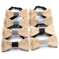 Fashion Wooden Bowtie Gentleman Bow Ties Handmade Note Pattern Tie Party Bow Ties Butterfly Wooden Unique Tie Man