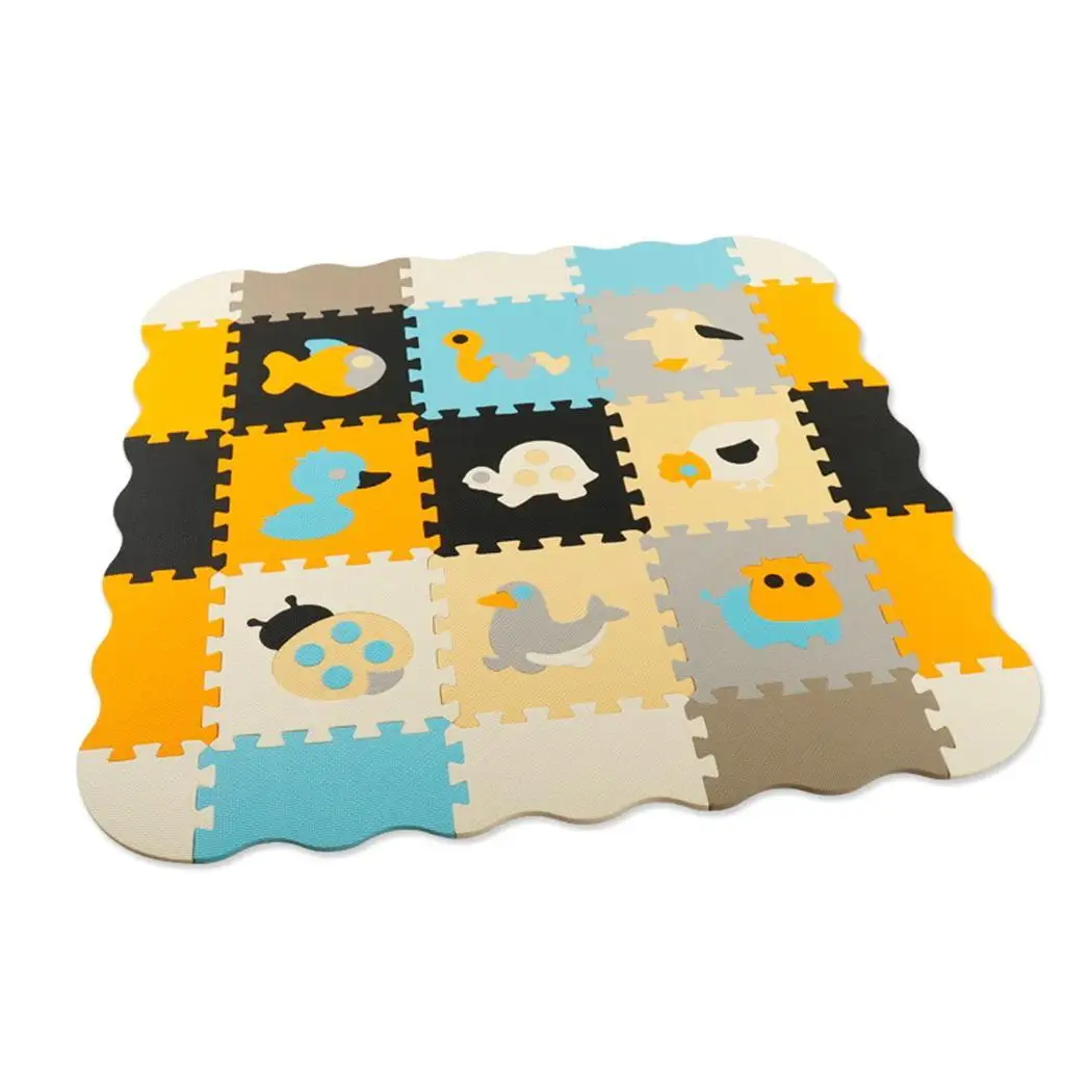  25 PCS Animal Pattern Foam Puzzle Kids Rug Carpet With Fence Split Joint EVA baby Play Mat Indoor S