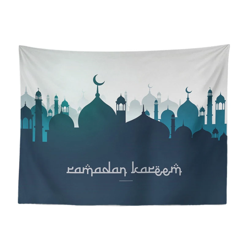 Индивидуальный Eid Al-Fitr гобелен украшенный замок фонарь узор настенный подвесной одеяло Декор Гостиная стена фоновый гобелен