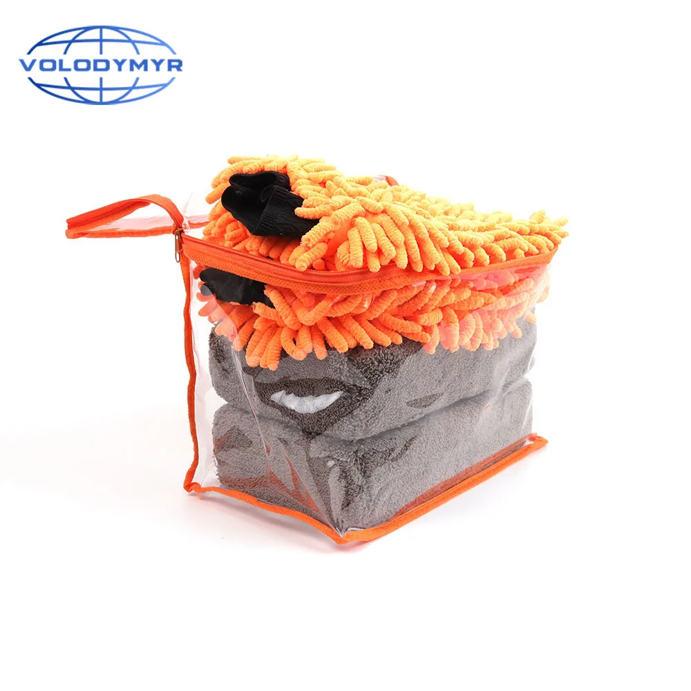 

Car Cleaning Kit Including 2pcs Sponge and 2 Pcs Wash Mitt with Plastic Bag for Detailing Carwash Detail Auto Care Washing Tools