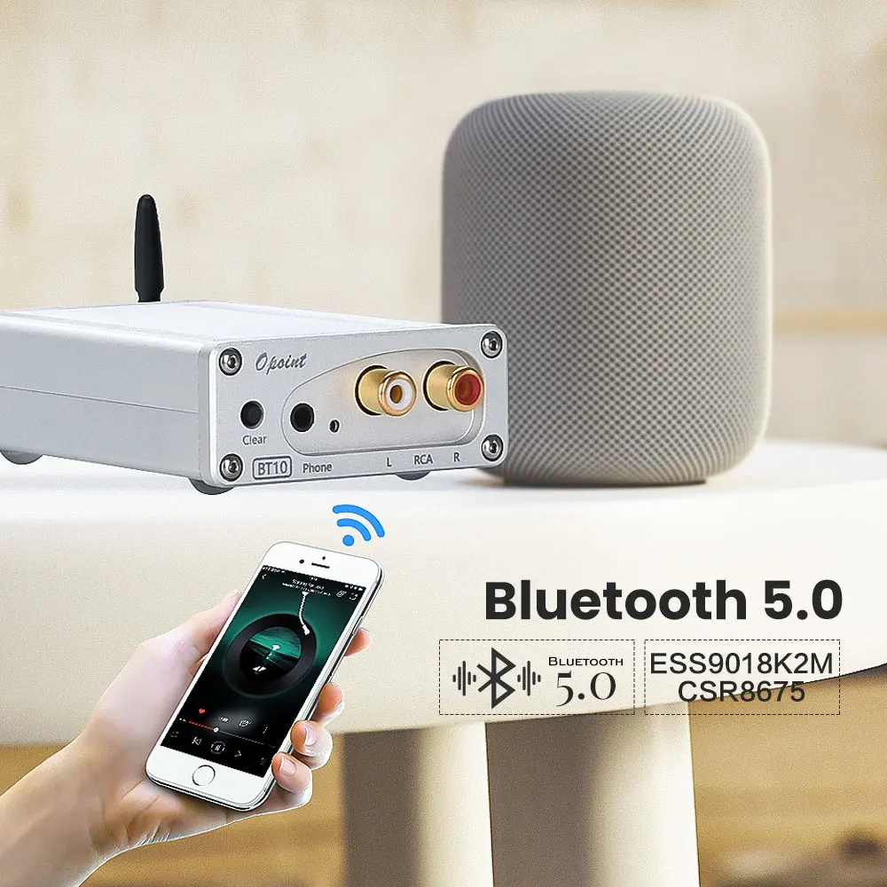 AIYIMA APTX HD Bluetooth 5 0 CSR8675 Receiver Portable HIFI AUX DAC Headphone Amplifier Audio Decoding RCA Amp 16Bit ES9018K2M