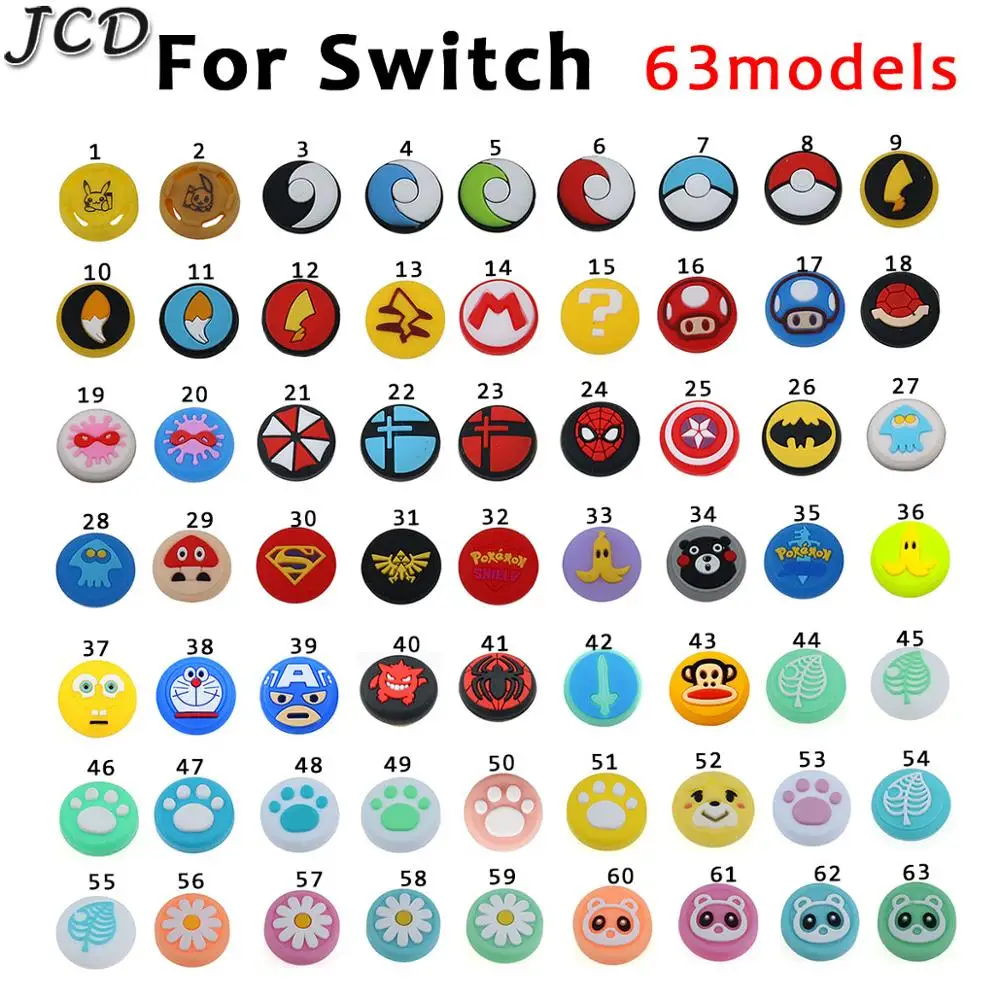 JCD Joystick Cover Thumb Stick Grip Cap Skin For Nintend Switch NS Joy-Con Controller Pokeball JoyCon Gamepad Thumbstick Case