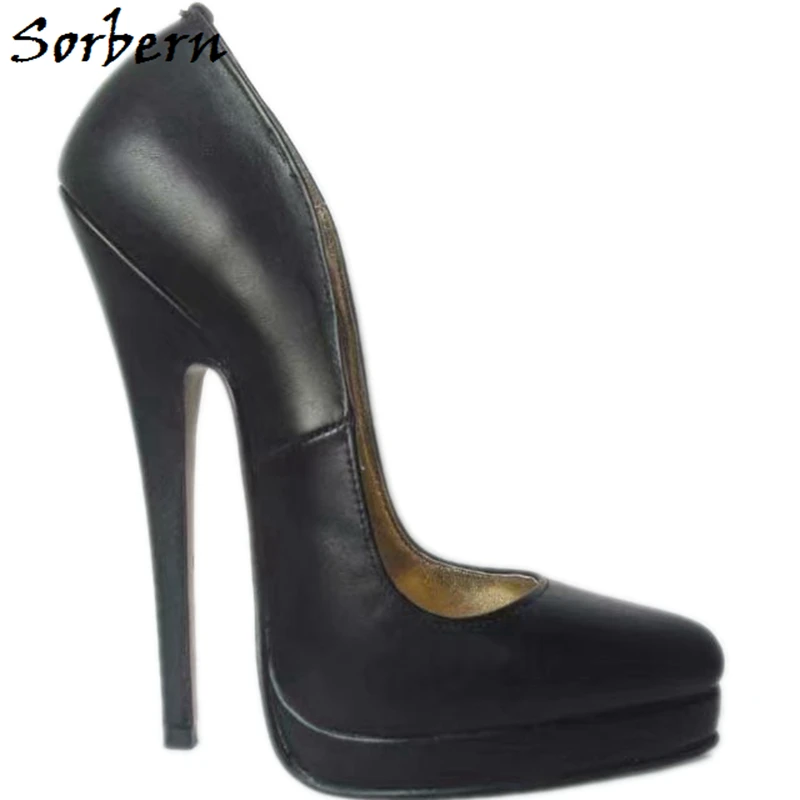 Sorbern/женские туфли-лодочки на высоком каблуке 6,4 дюйма; туфли без застежки; женские вечерние туфли на каблуке для стриптиза; черные туфли-лодочки; Каблук 12; обувь для трансвеститов