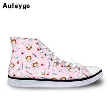

Aulaygo Cartoon Nurse Pattern Children's Flat Shoes Casual Cute Nurse Print Boys Girls Soft Breathable Running Fashion Hot