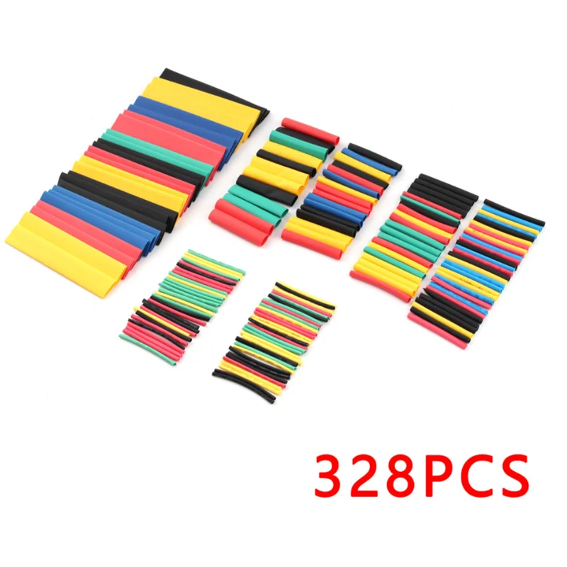 328/164Pcs Di Calore Tubo Termoretraibile Termoretractil Isolamento In Pvc Shrink Assortimento Poliolefina Rapporto 2:1 Wrap Cable Wire Kit Manica