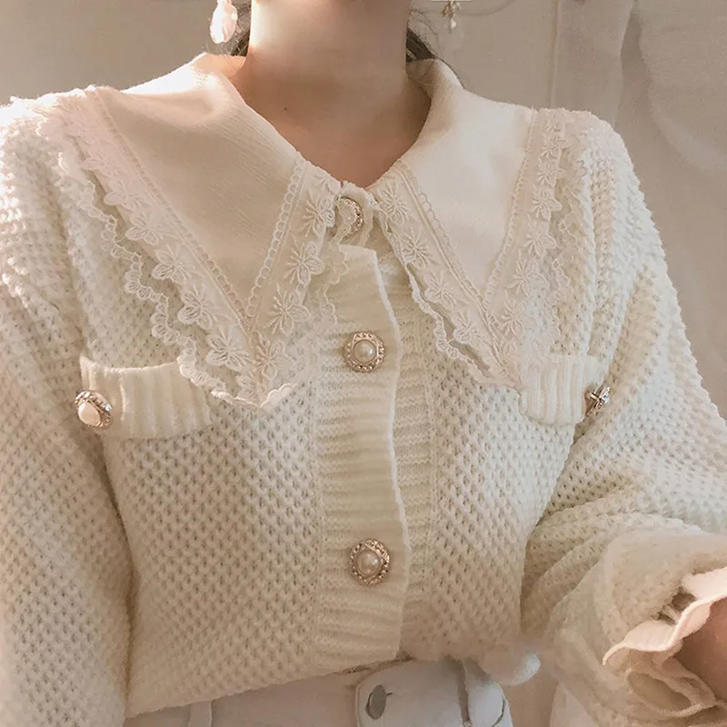 

So Nice Lady Lace Patchwork Blouse Flare Sleeve Autumn Women Shirt Kawaii Top Chemise Femme Chemisier Blusa Renda Mujer