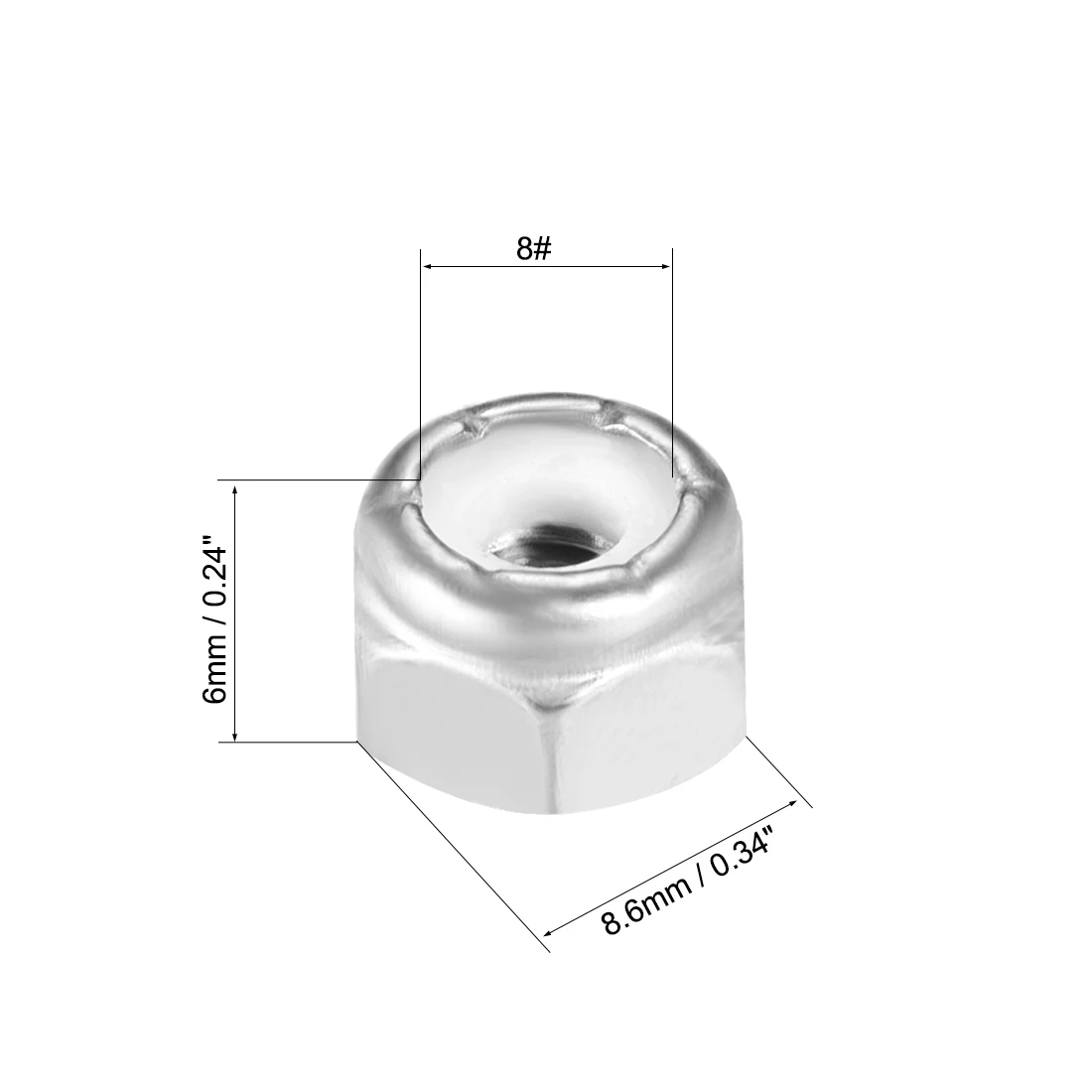 Uxcell 4-10 шт. нейлоновые вставки шестигранные гайки M3 M4 m5 m6 m8 m10 m12 4-40UNC 6-32UNC 8-32UNC 304 нержавеющая сталь гладкая отделка