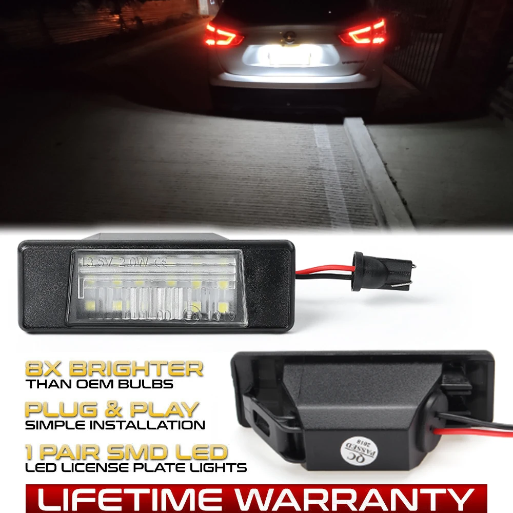 

2Pc Error Free Xenon LED Number License Plate Light Lamps For Nissan Teana 32 Juke F15 Nismo March Versa Note NV200 Infiniti Q50
