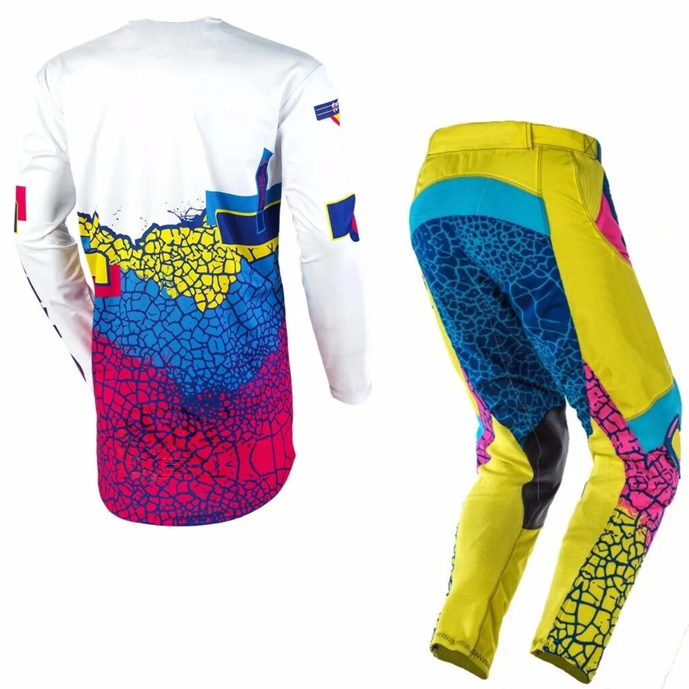 MX гонки костюм элемент Shred одежда мотокросса Джерси и брюки ATV MTB DH внедорожный Байк комбинированная шестеренка набор байкеров