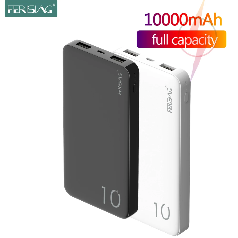 FERISING Power Bank 10000mAh PowerBank 10000 mAh USB Charger Portable External Battery Mobile Phone Charging For Xiaomi Mi 10 9 afbeelding