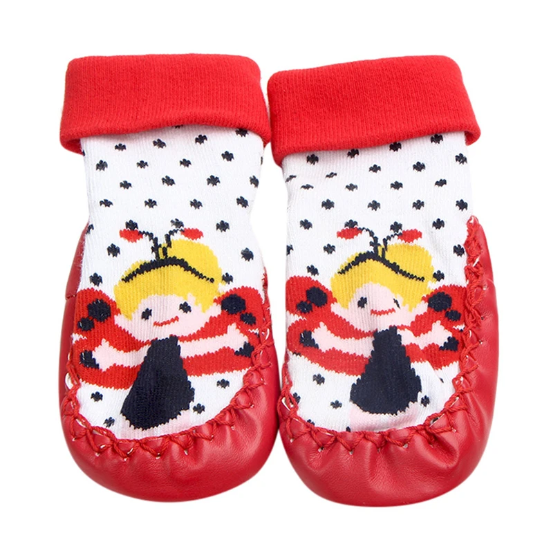 Newborns Floor Socks Baby Boys Girls Heart Dot Cartoon Printed Loving Patchwork Toddler Casual Anti-Slip Cotton Socks 0-12M A20