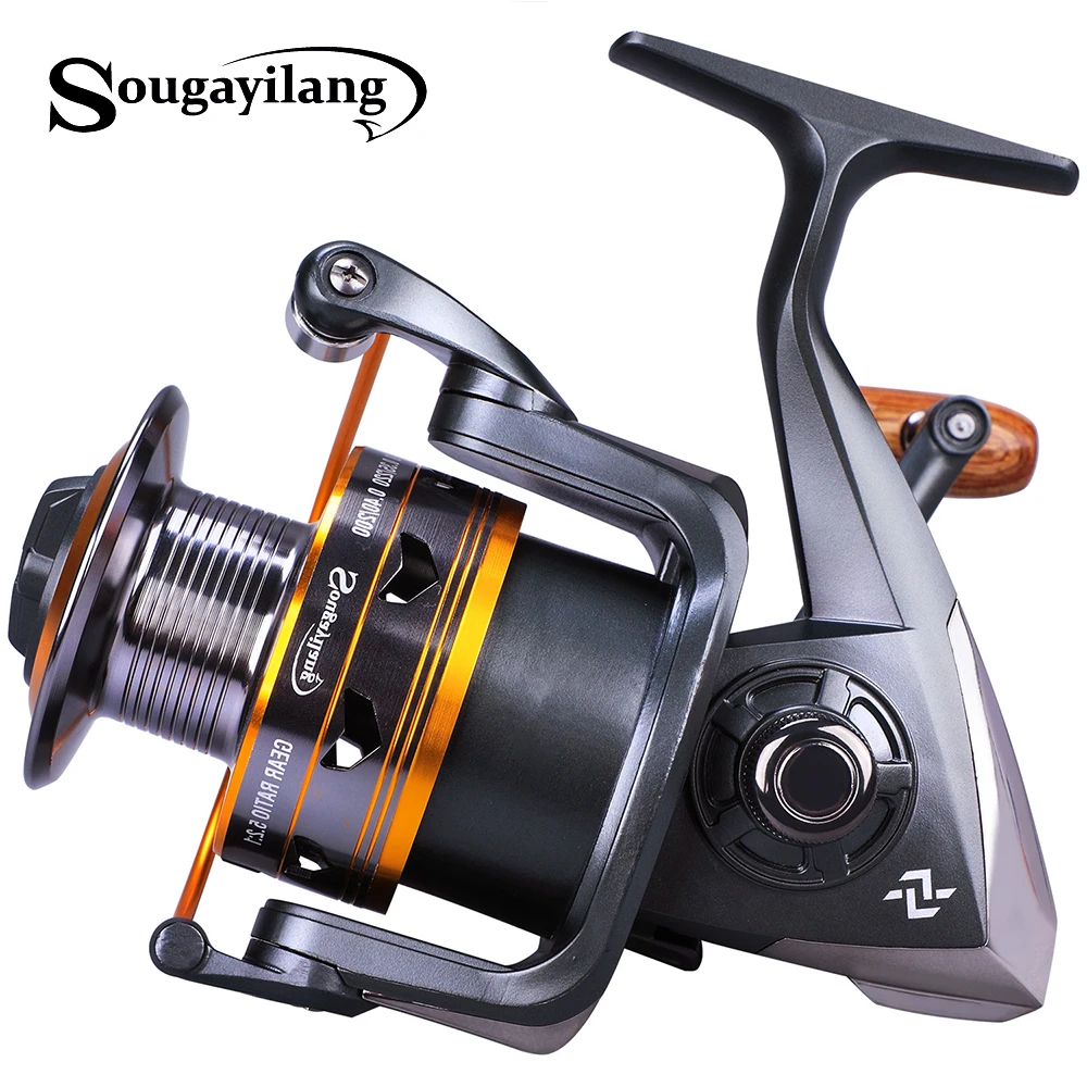 

Sougayilang Spinning Fishing Reel 11BBSpinning Reel 5.2:1 /5.1:1Gear Ratio Right Left Hand Interchangeable Fishing Wheel