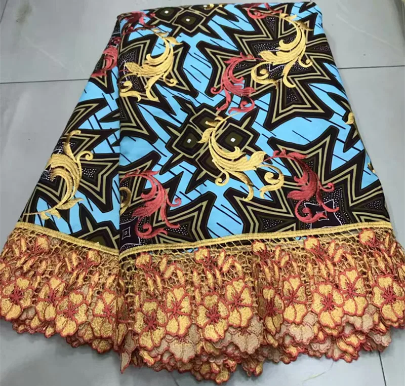 african lace fabric high quality guipure lace fabric with wax african cord lace 6yard nigerian lace fabrics african fabric ZQ-B7