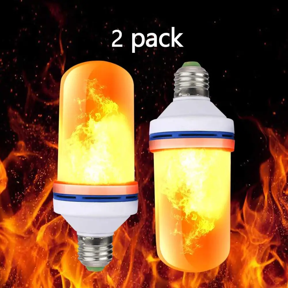 

2 Packs LED Flame Lamp E27 E26 B22 Light Bulb Flame Effect Fire Lamps Flickering Emulation 9W Decoration LED Lamp AC85-265V