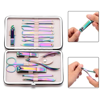 

15pcs Pedicure Scissors Tool Kit Stainless Steel Manicure Tool Set Professional Nail Clipper Cuticle Pusher Nail Art Care Tool