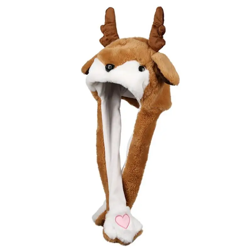Elk Santa Claus Hat Christmas Ball Party Pinch Ear Move Red Funny Ears Will Move 634E