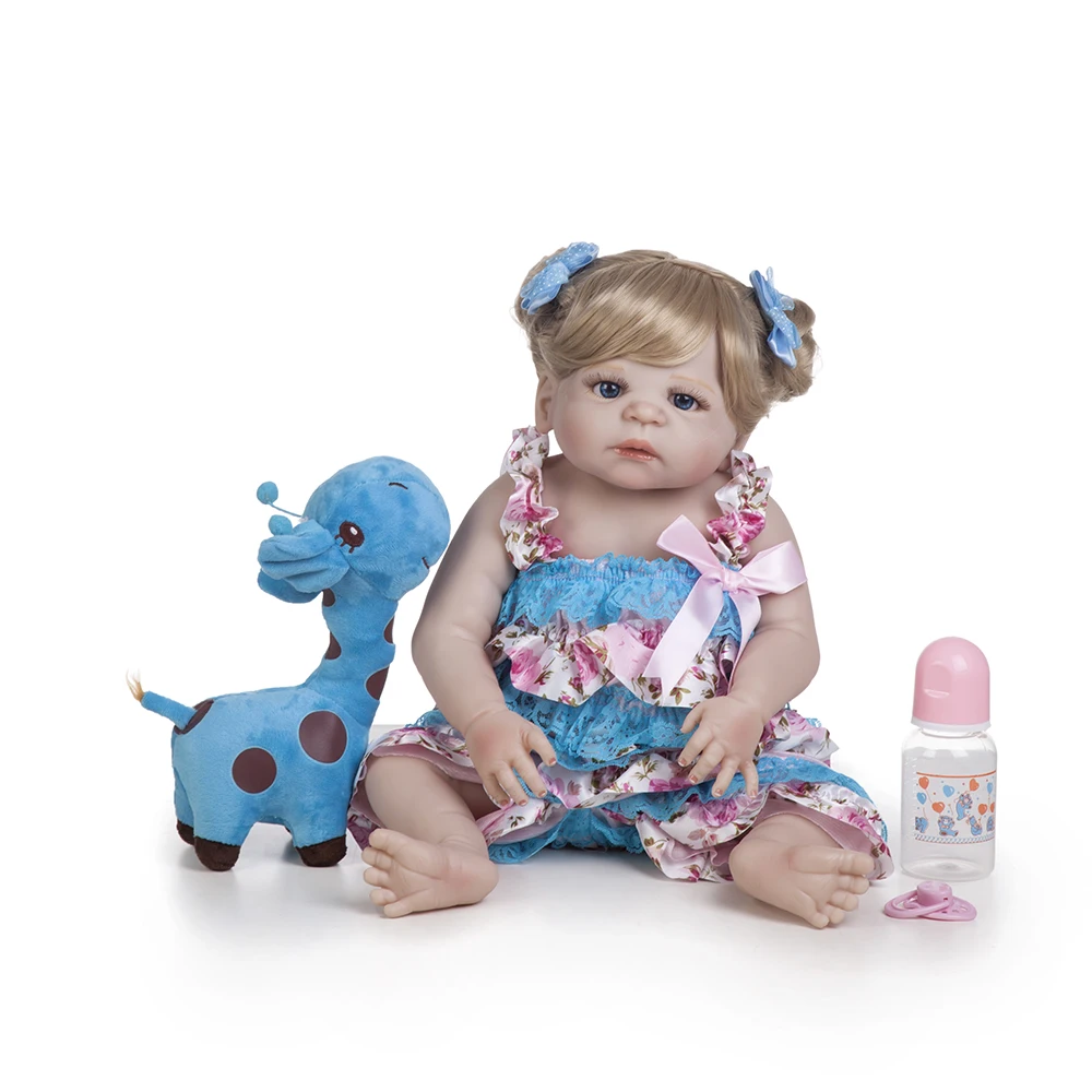 55 см Силиконовая виниловая Кукла Reborn Baby Doll Toys Girls Bonecas 22 дюйма новорожденная