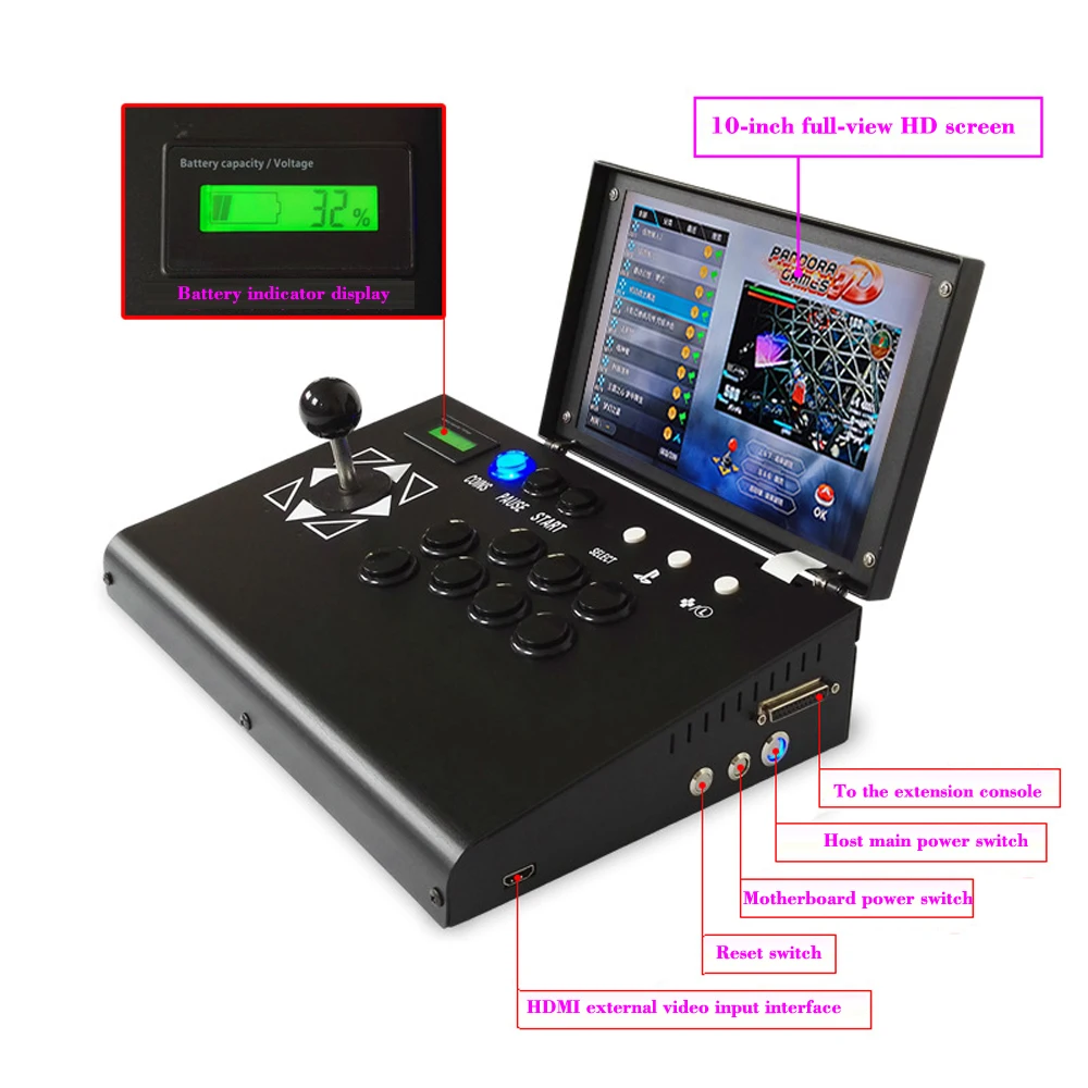 

10 inch LCD Screen 4018 games list Mini arcade game machine