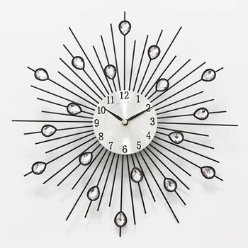 

Durable Round Hanging Practical Low Noise Decorative Iron Wire Home Battery Powered Accurate Pointer Bedroom Wall Clock