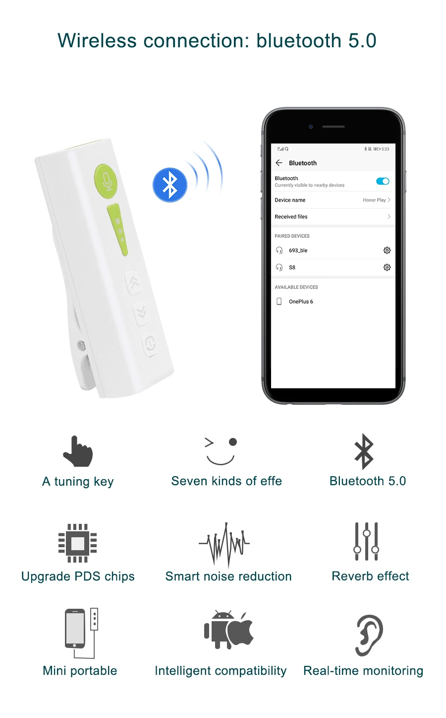 I3K, портативные Bluetooth наушники, микрофон со звуковой картой, речевой смены, петличный микрофон с гарнитурой для телефона, живая игра, Vlog