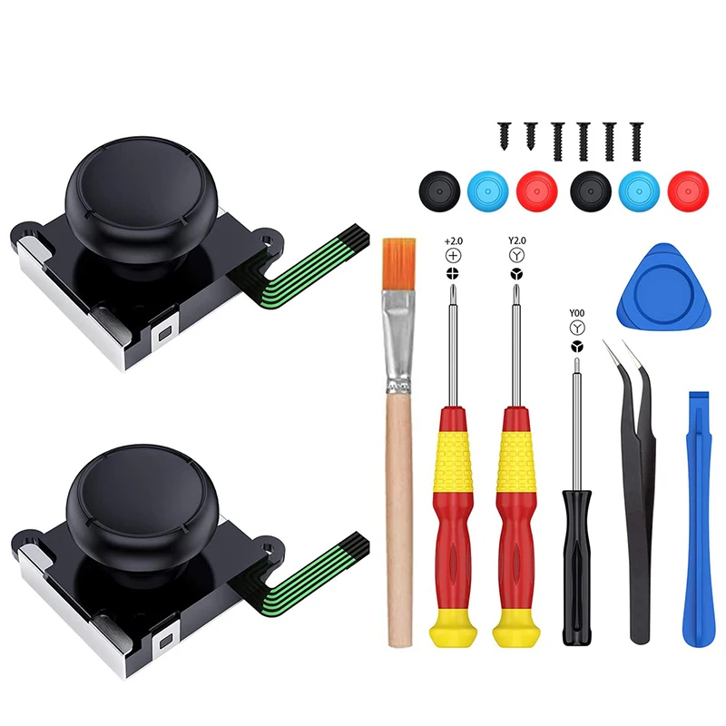 2 Pack 3D Joycon Joystick Replacement ABLEWE Analog Thumb Stick Joy Con Repair Kit for Nintendo Switch Include Tri-Wing, Cross