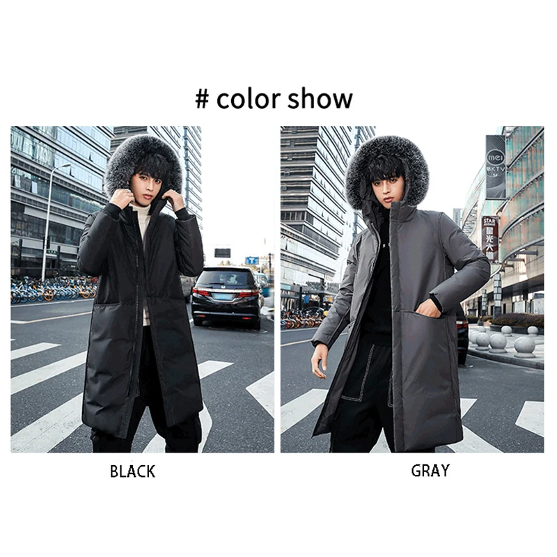 Promotion TFETTERS Men Brand 2019 New  Down Jacket Men Winter White Duck Down Jacket Business Long Thick Winter Coat Puffer Jacket Men