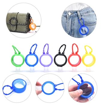 

1pc Portable Round Solid Silicone Bath Baby Shower Hand Sanitizer Bottle Holder