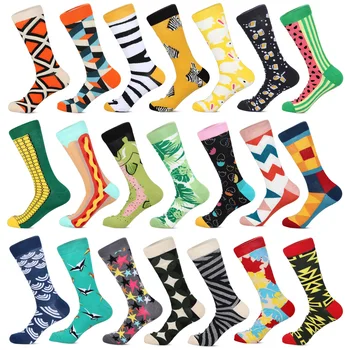 

Men's Socks Funny Novelty Combed Cotton Knit Warm Argyle Fruit Zebras Rabbit Colourful Crazy Sock SOX Father's Christmas Gifts