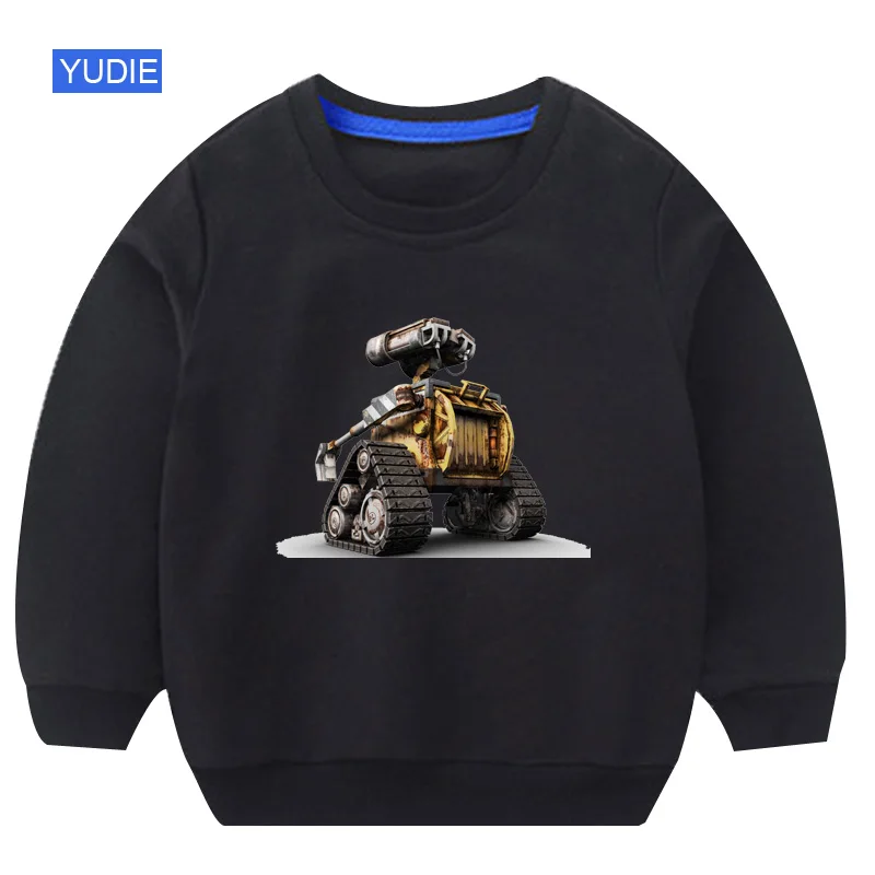 Wall e/толстовка для мальчиков и девочек; детская толстовка с капюшоном; белый Хлопковый пуловер; футболка; осенняя одежда с длинными рукавами для малышей; коллекция года; уличная одежда для детей