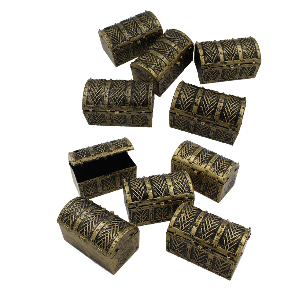 10pcs Children Treasure Chest Organizer Vintage Party Desktop Home Decor Gift Jewelry Storage Accessories Trinket Mini Pirate