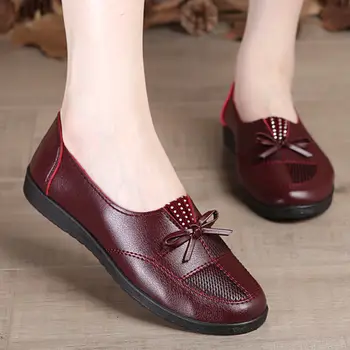 2020 Cheap Shoes Women Leather Flats Female Flats Spring Shoes 2020 Classic Women's Loafers Casual Leather Shoes 4