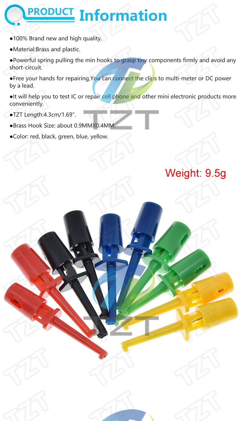 10/30Pcs Mini Einzel Test Haken Clip Test Sonde für Elektronische Prüfung IC Grabber Kleine Größe Runde Krokodil Clip haken Test Clip – Detail 3