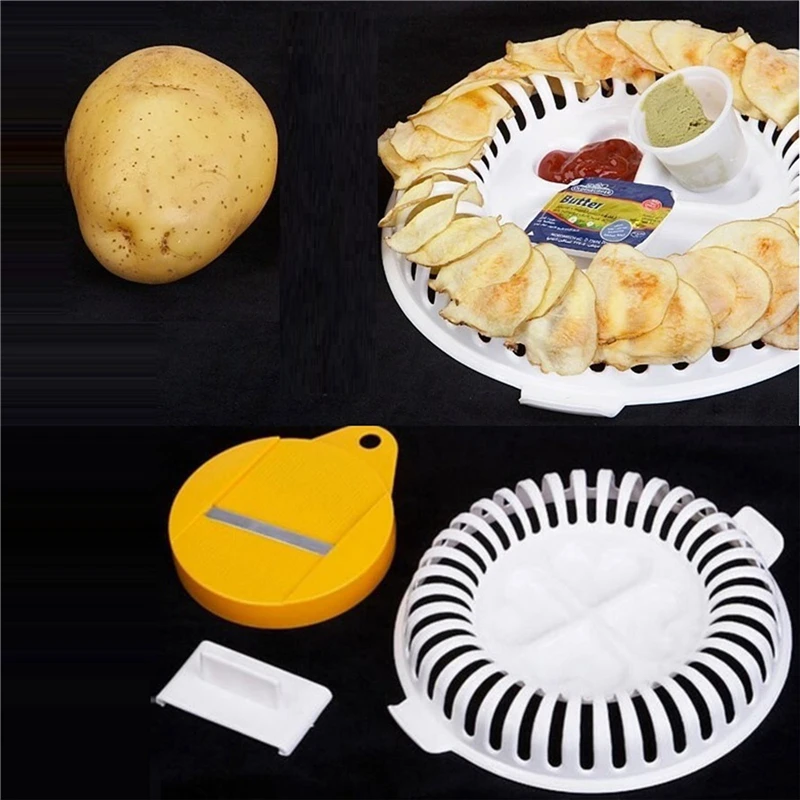 Microwave Chips Maker Fruit Potato Crisp Snack Food-grade Plastic DIY Tray Home Kitchen Tools |