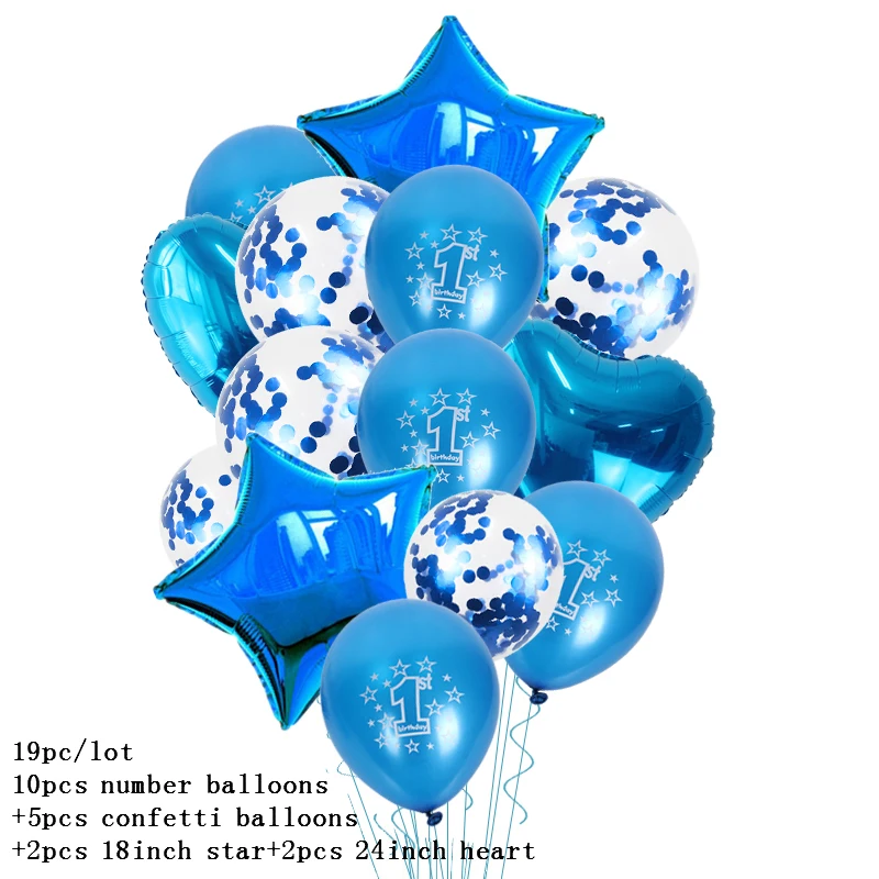 Ballons Avec Confettis En Latex Bleu Pour Garçon, Décorations Pour Premier  Anniversaire De 1 An, Fête Prénatale, Pour Enfants - Bannières, Banderoles  Et Confettis - AliExpress