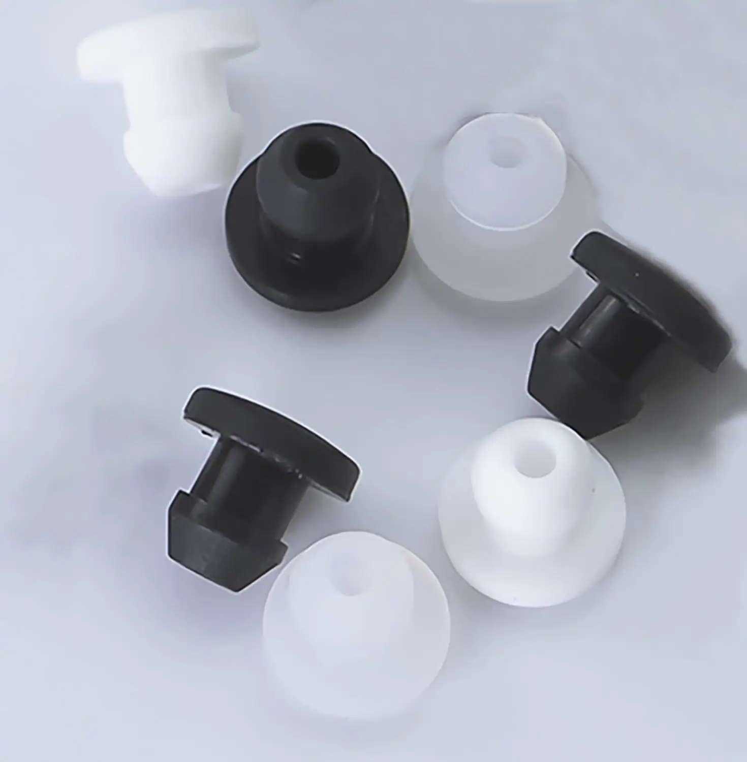 Black Snap-on Hole Plug Silicone Rubber Blanking End Cap Seal Stopper 4.5-50.6mm 