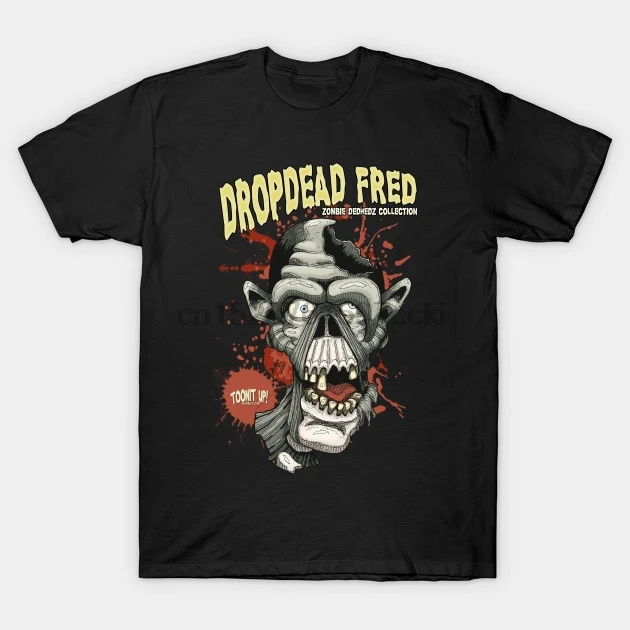 Men tshirt DropDead Fred Cartoon Zombie T Shirt Printed T-Shirt tees top |
