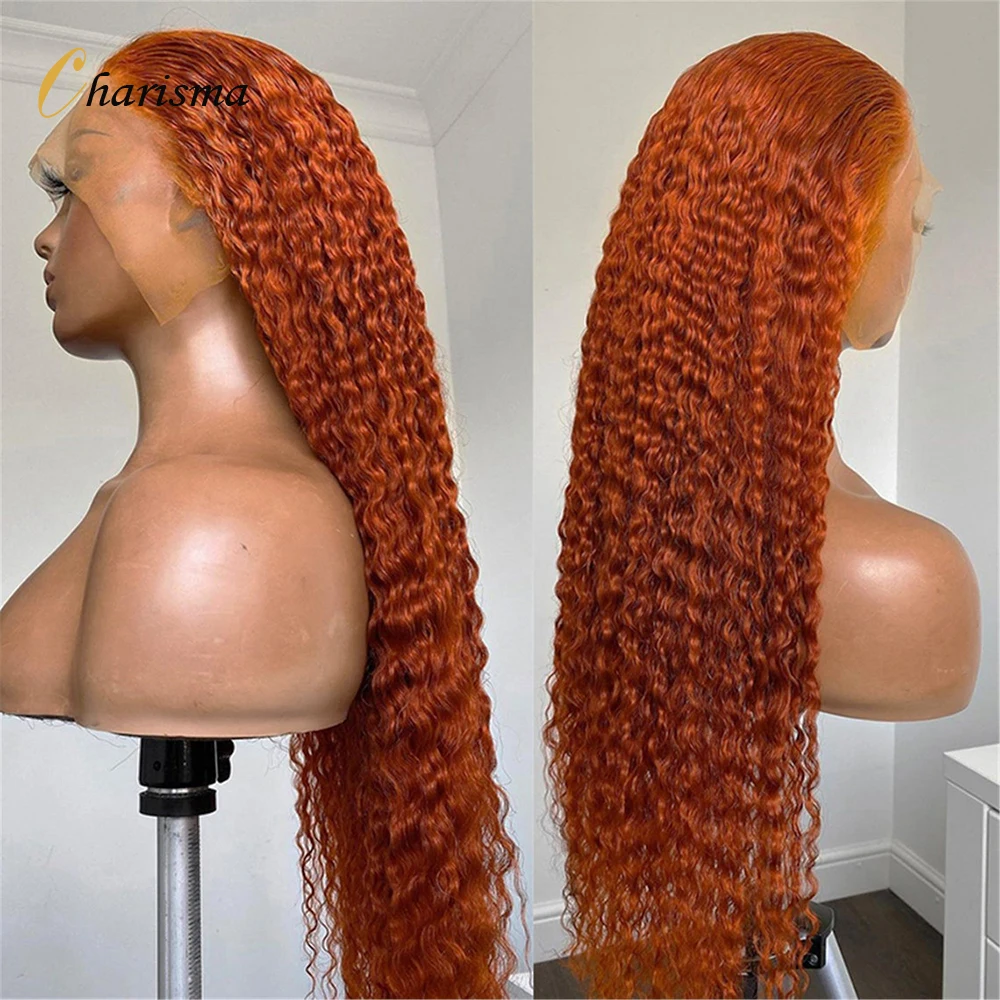 Charisma 26Inch Deep Curly Ginger Lace Front Wigs Synthetic Wig For Women Preplucked Heat Resistant Fiber Hair Frontal | Шиньоны и