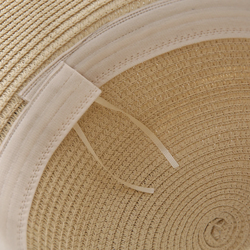 Женская летняя пляжная Защита от УФ-лучей с бантом широкие поля, из соломы шляпа-Панама для головные уборы для женщин аксессуары модная кепка